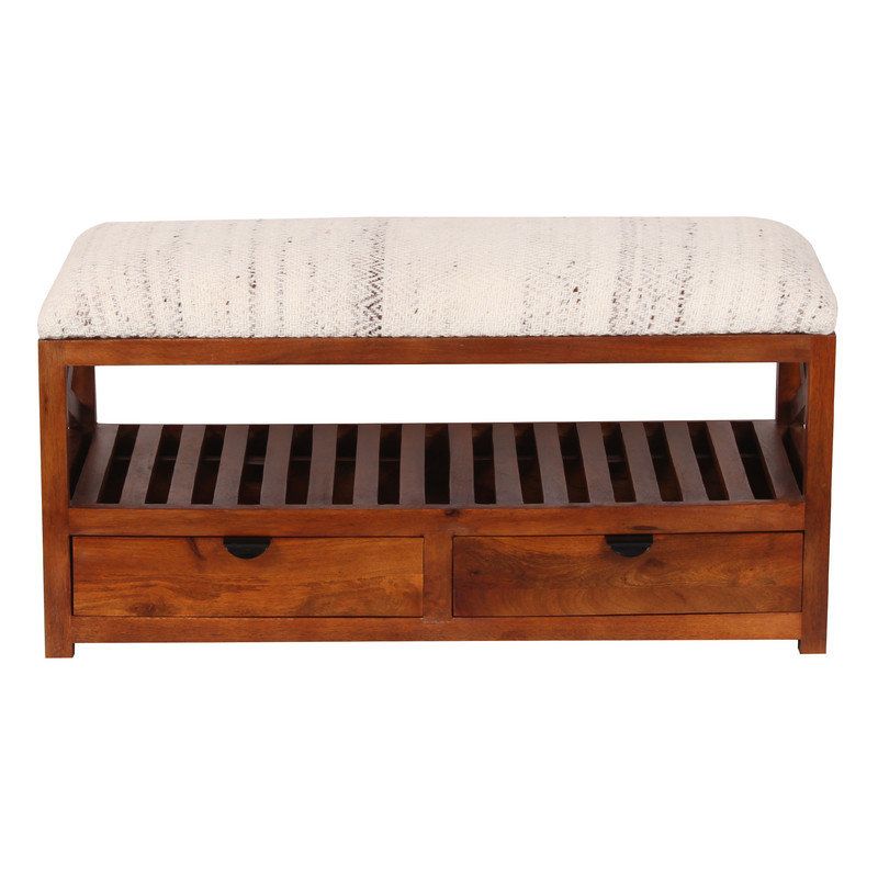 Foundry Select Myo Wool Upholstered Storage Bench